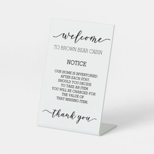 STR Verhuurde kortetermijnvakantie Ontbrekende obj Reclamebord Met Voetstuk (Voorkant)