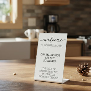 STR Verhuurde kortetermijnvakantie Reclamebord Met Voetstuk