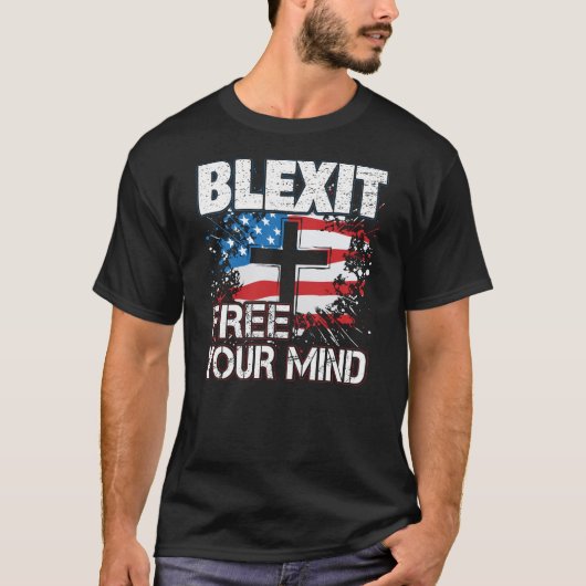Straal je Amerikaanse vlag en kruis vrij T-shirt (Voorkant)