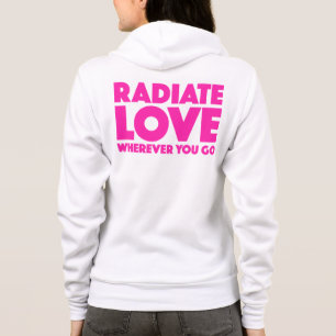 Straal Liefde uit waar u het Magenta Wit van het Hoodie