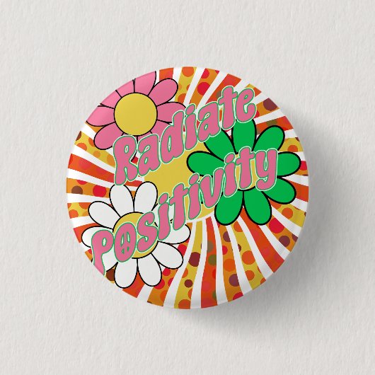 Straal Positiviteit uit Ronde Button 3,2 Cm (Voorkant)