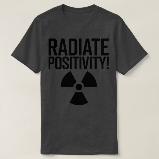 Straal positiviteit zwart en geel nucleair t-shirt (Design voorkant)