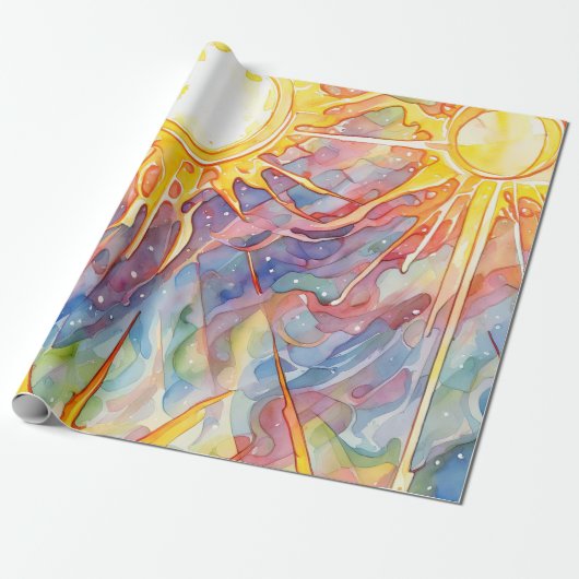 straal van de zonnestraal cadeaupapier (Uitgerold)