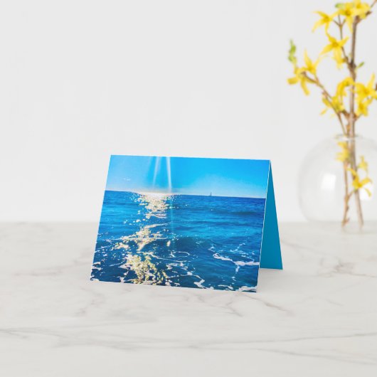 Straal van Licht op Zee Kaart (Gele Bloem)