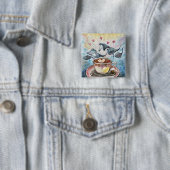 Straal van liefde vierkante button 5,1 cm (In situ)
