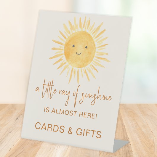 Straal van Sunshine Kaarten en geschenken Baby sho Reclamebord Met Voetstuk