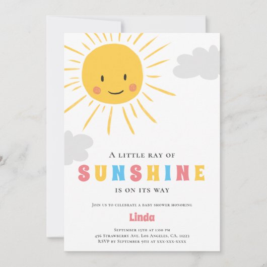 Straal van Sunshine Neutraal Baby shower Kaart (Voorkant)