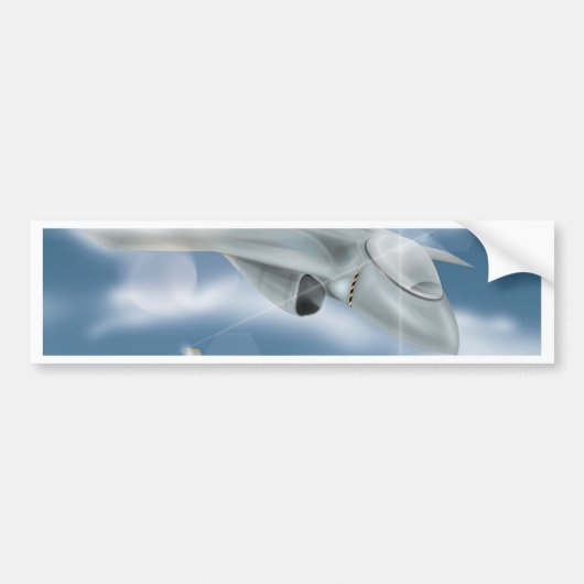 Straaljager vliegtuig bumpersticker (Voorkant)
