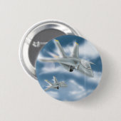Straaljager vliegtuig ronde button 5,7 cm (Voorkant /achterkant)