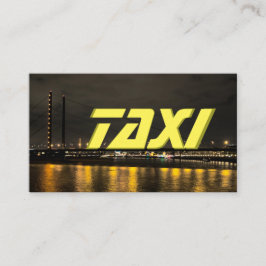 Straallichten van taxichauffeur bij nacht visitekaartje