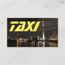 Straallichten van taxichauffeur bij nacht visitekaartje