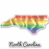 Straalvlag Noord-Carolina NC State Outline Sticker (Voorkant)
