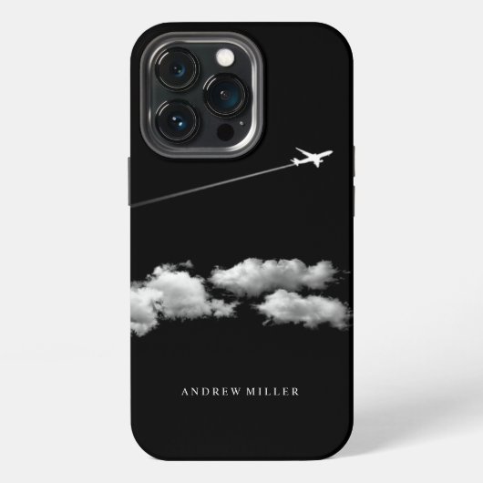 ©Straalvliegtuig boven de wolken Gepersonaliseerde iPhone Hoesje (Achterkant)