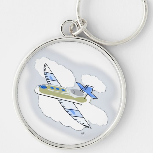 Straalvliegtuig in de lucht sleutelhanger (Voorkant)
