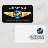 Straalvliegtuig op gouden vleugels visitekaartje (Voorkant / Achterkant)