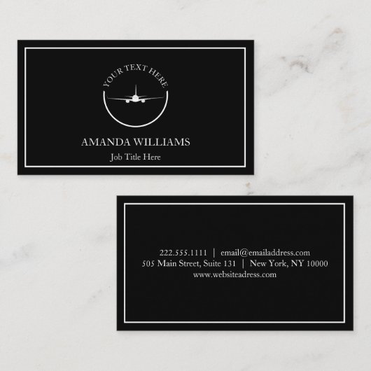 straalvliegtuig visitekaartje (Voorkant / Achterkant)