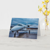 straalvliegtuig Wenskaart Kaart (Gele Bloem)