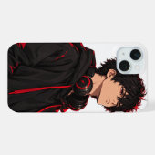 Straat anime jongen  iPhone hoesje (Achterkant horizontaal)