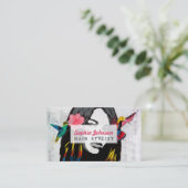 Straat Art Graffiti Girl met vogels Visitekaartje (Staand voorkant)