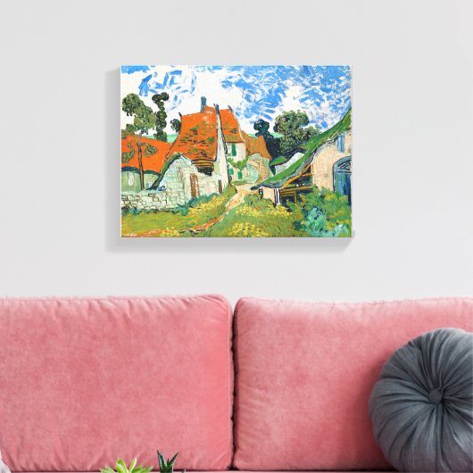 Straat Auvers-sur-Oise Canvas Afdruk (Insitu (Woonkamer))