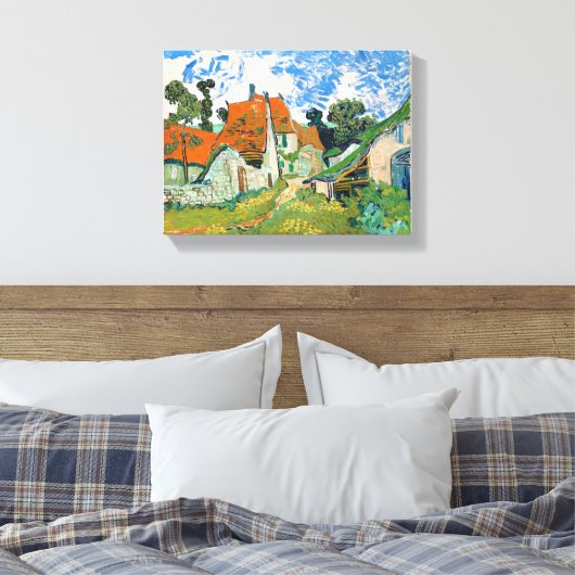 Straat Auvers-sur-Oise Canvas Afdruk (Insitu (Slaapkamer))