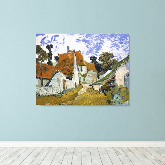 Straat Auvers-sur-Oise van Vincent van Gogh Canvas Afdruk (Insitu (Houten vloer))