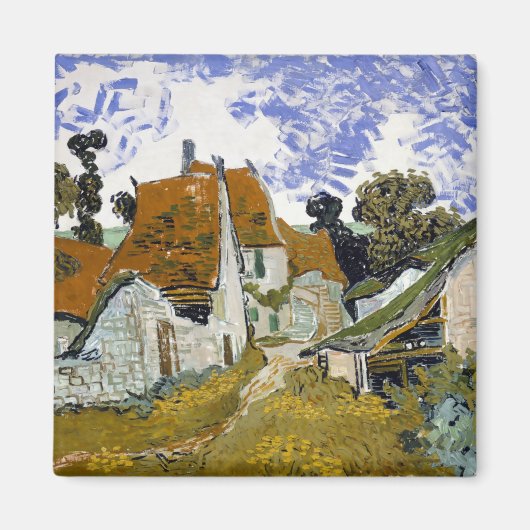 Straat Auvers-sur-Oise van Vincent van Gogh Magneet (Voorkant)