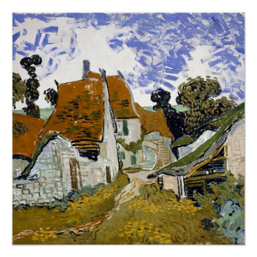 Straat Auvers-sur-Oise van Vincent van Gogh Perfect Poster (Voorkant)