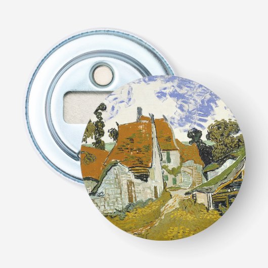 Straat Auvers-sur-Oise Vincent van Gogh Button Flesopener (Voorkant)