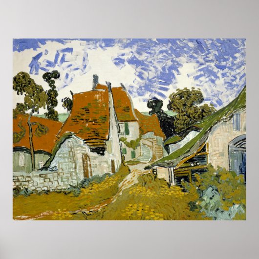 Straat Auvers-sur-Oise Vincent van Gogh Poster (Voorkant)