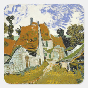 Straat Auvers-sur-Oise Vincent van Gogh Vierkante Sticker