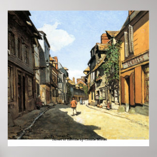 Straat Bavoly door Claude Monet Poster