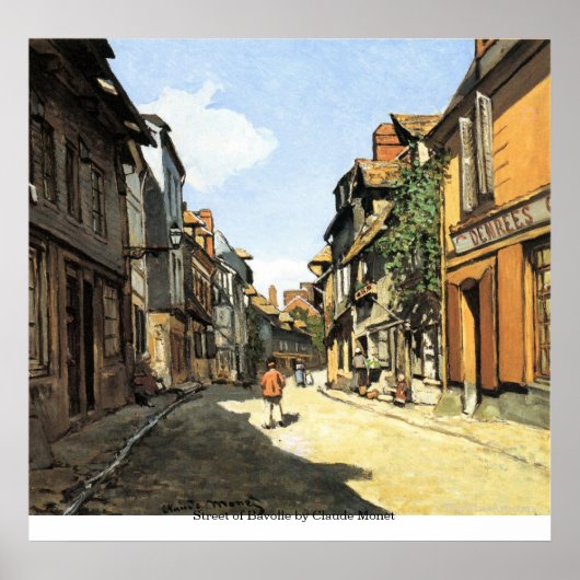 Straat Bavoly door Claude Monet Poster (Voorkant)
