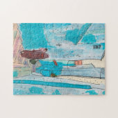 Straat Chefchaouen Marokko Paper Collage Sketch Legpuzzel (Horizontaal)