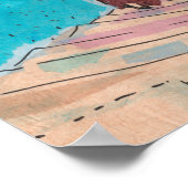 Straat Chefchaouen Marokko Paper Collage Sketch Poster (Hoek)