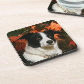 Straat Collie Autumn Bier Onderzetter (Linkerzijde)