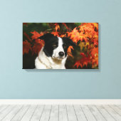 Straat Collie Autumn Canvas Afdruk (Insitu (Houten vloer))
