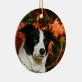 Straat Collie Autumn Keramisch Ornament (Rechts)