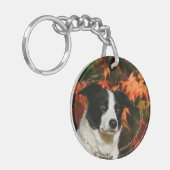 Straat Collie Autumn Sleutelhanger (Voorkant Links)