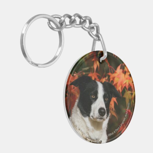 Straat Collie Autumn Sleutelhanger (Voorkant Links)