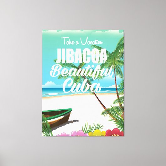 Straat Cuba Jibacoa Canvas Afdruk (Voorkant)
