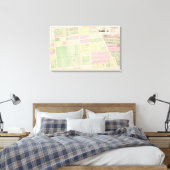 Straat- en bouwkaarten canvas afdruk (Insitu (Slaapkamer))