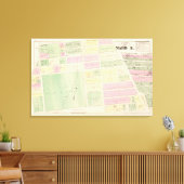 Straat- en bouwkaarten canvas afdruk (Insitu (Woonkamer))
