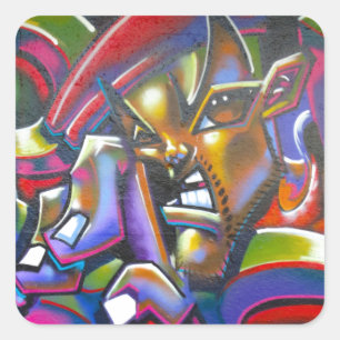 Straat Graffiti Vierkante Sticker