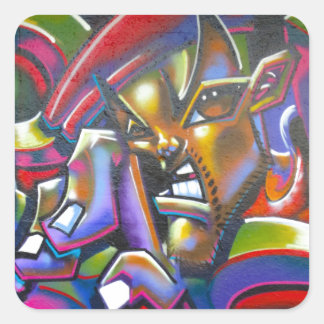 Straat Graffiti Vierkante Sticker