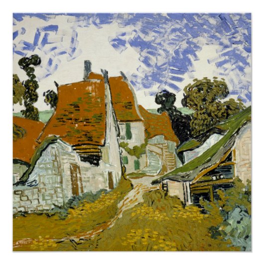Straat in Auvers-sur-Oise Vincent van Gogh Perfect Poster (Voorkant)