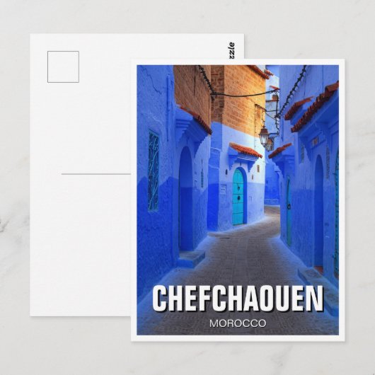 Straat in Chefchaouen Marokko Reizen Briefkaart (Voorkant / Achterkant)