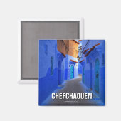 Straat in Chefchaouen Marokko Reizen Magneet (Voorkant / Achterkant)