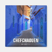 Straat in Chefchaouen Marokko Reizen Magneet (Voorkant)