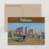 Straat in de buurt van Lahore Punjab Pakistan Briefkaart (Voorkant / Achterkant)